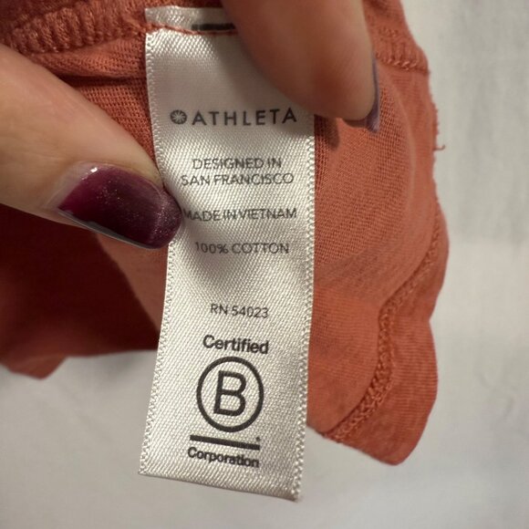 Athleta Cotton Daily Snake‎ Tee Orange Size M - Picture 4 of 7